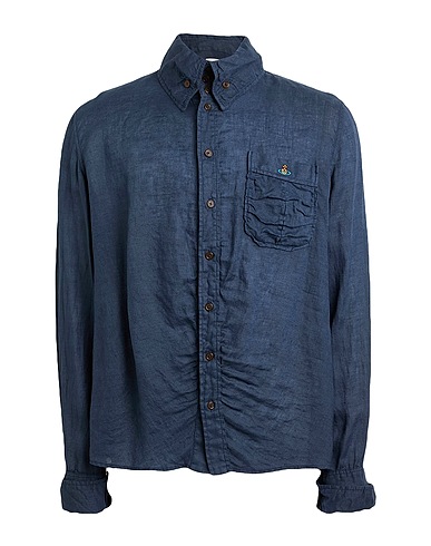 VIVIENNE WESTWOOD Linen shirt Slate blue 100% Linen