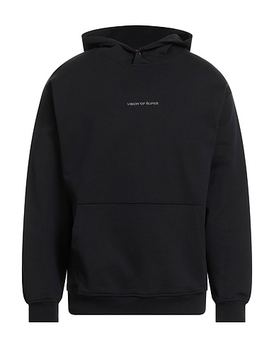 VISION OF SUPER Hooded track jacket  Black 100% Cotton