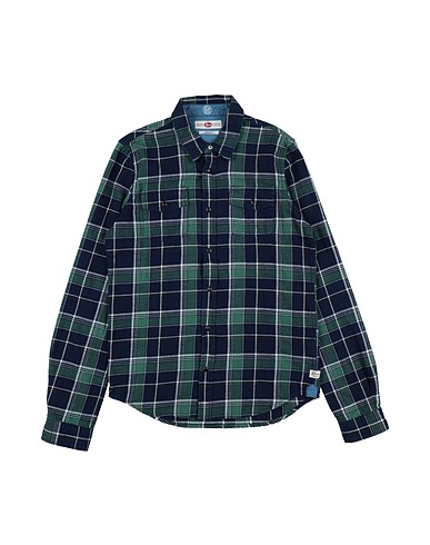 PETROL INDUSTRIES Co. Patterned shirt Midnight blue 100% Cotton