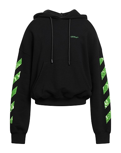 OFF-WHITE™ Hooded sweatshirt Black 100% Cotton, Elastane, Polyester