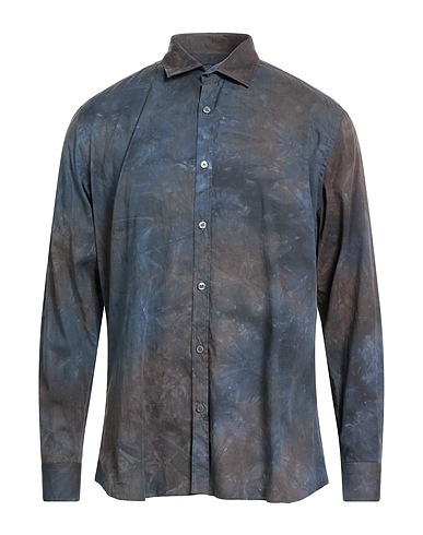MESSAGERIE Shirts PATRIZIO PISCAGLIA Slate blue 100% Cotton