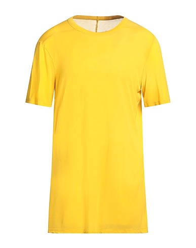 RICK OWENS Basic T-Shirt Yellow 88% Viscose, 12% Silk