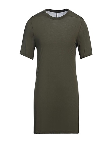 RICK OWENS Basic T-Shirt Militärgrün 88% Viskose, 12% Seide