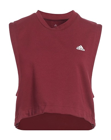 ADIDAS Crop top Burgundy 53% Cotton, 47% Recycled polyester