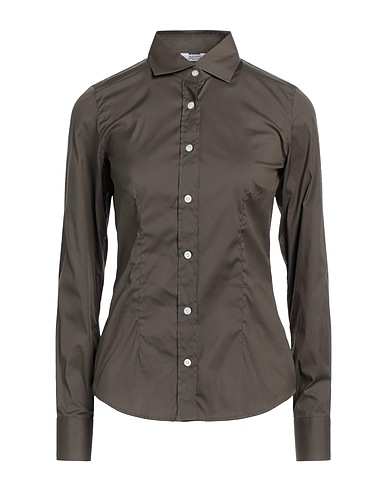 BARBA Napoli Solid colour shirts & blouses Military green 75% Cotton, 21% Polyamide, 4% Elastane