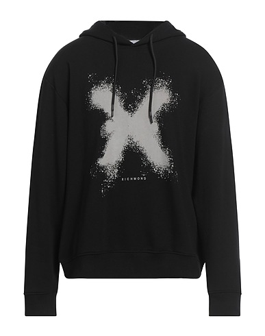 RICHMOND X Hooded track jacket  Black 85% Cotton, 15% Polyester