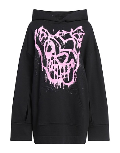 DONDUP Hooded track jacket  Black 92% Cotton, 8% Polyamide