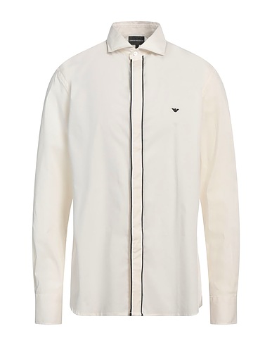 EMPORIO ARMANI Shirts Ivory 97% Cotton, 3% Elastane