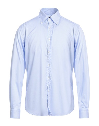 MESSAGERIE Striped shirt Light blue 100% Cotton