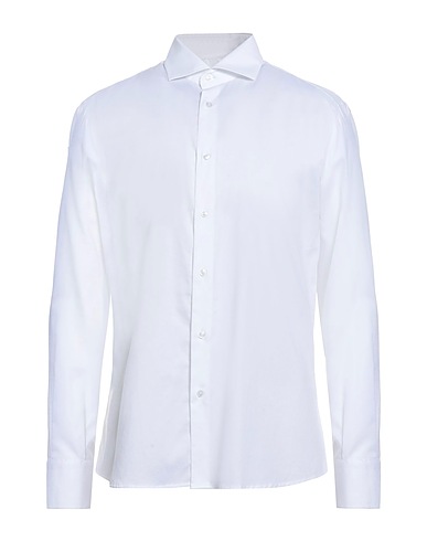 EREDI DEL DUCA Camicia tinta unita Bianco 97% Cotone, 3% Elastan