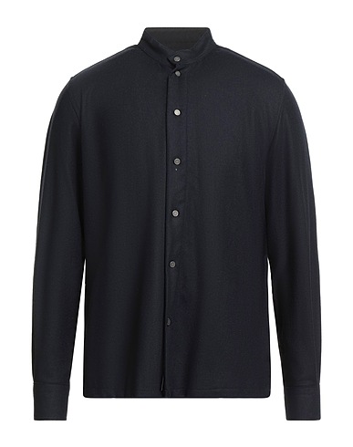 MESSAGERIE Solid color shirt Navy 62% Virgin Wool, 19% Acrylic, 16% Polyamide, 3% Cashmere