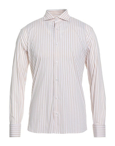 EREDI DEL DUCA Camicia a righe Beige 72% Cotone, 25% Poliammide, 3% Elastan