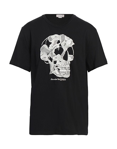 MCQUEEN T-shirt Black 100% Cotton, Viscose, Polyester