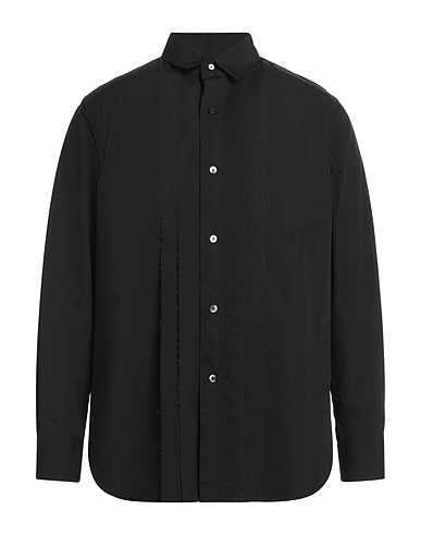 SACAI Solid color shirt Black 65% Polyester, 35% Cotton
