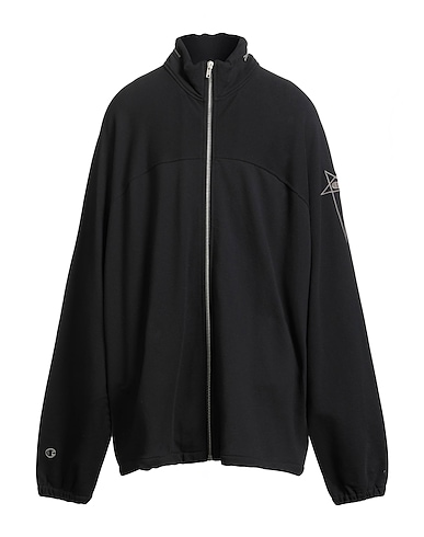 RICK OWENS x CHAMPION Hooded track jacket  Black 100% Cotton