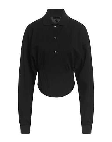 MUGLER Polo shirt Black 100% Cotton