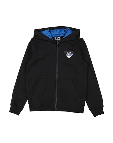 EA7 Sweatshirt Black 100% Cotton, Elastane
