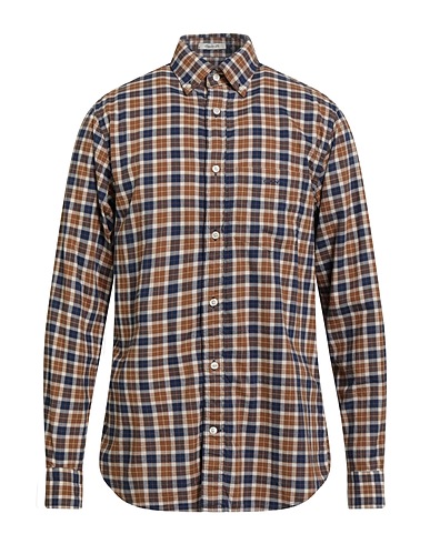 GANT Checked shirt Camel 100% Cotton