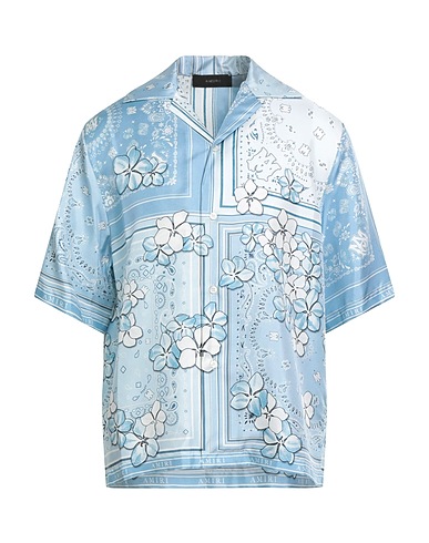 AMIRI Patterned shirt Sky blue 100% Silk