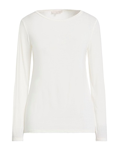 ANTONELLI Basic T-Shirt Cream 75% Modal, 15% Polyamide, 5% Elastane, 5% Cashmere