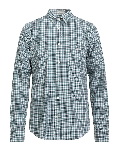 GANT Checked shirt Dark green 100% Cotton
