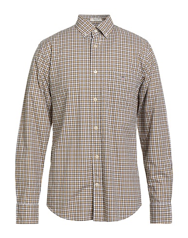 GANT Camicia a quadri Giallo 100% Cotone