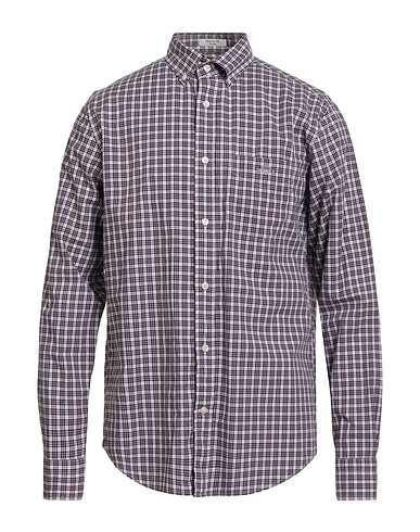 GANT Camicia a quadri Bordeaux 100% Cotone