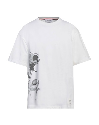 THOM BROWNE T-shirt White 100% Cotton, Elastane