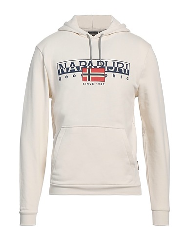 NAPAPIJRI Hooded track jacket  Off white 100% Cotton, Elastane