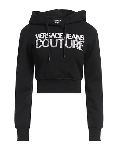 VERSACE JEANS COUTURE Felpa Nero 100% Cotone, Elastan