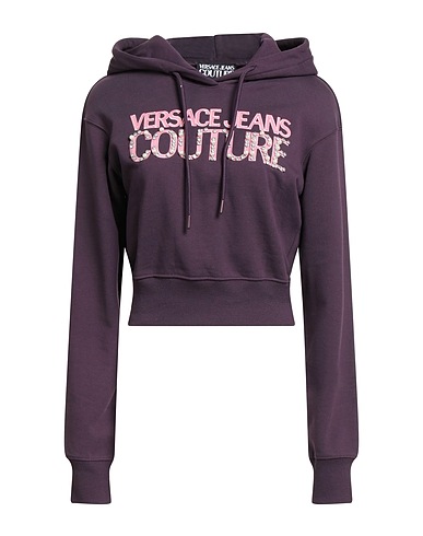 VERSACE JEANS COUTURE Felpa Viola scuro 100% Cotone, Elastan