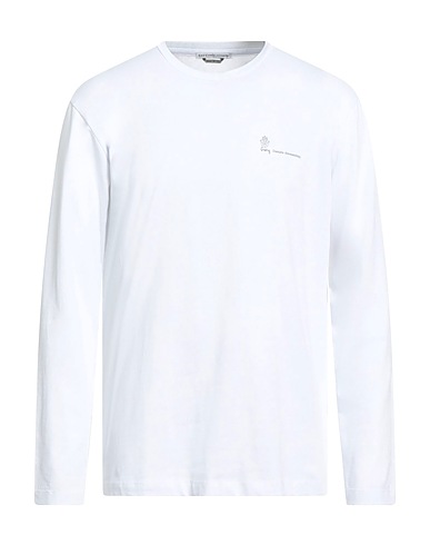 GREY DANIELE ALESSANDRINI Basic T-shirt White 90% Cotton, 10% Elastane