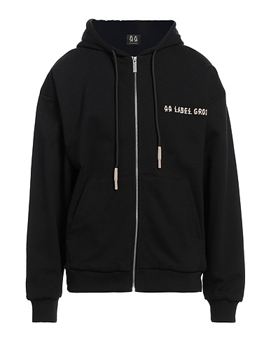 44 LABEL GROUP Hooded track jacket  Black 100% Cotton
