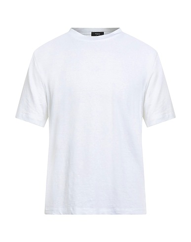 THEORY ベーシックTシャツ ホワイト リネン 95% / ポリウレタン 5%