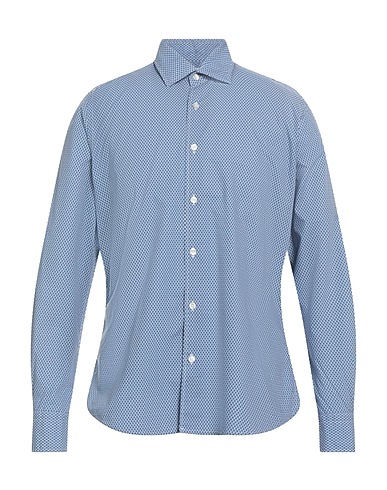PORTOFIORI Patterned shirt Light blue 100% Cotton