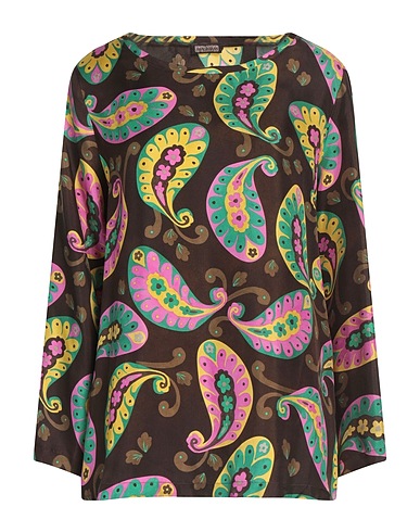 MALÌPARMI Silk top Khaki 100% Silk
