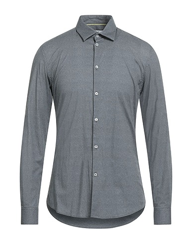 GAUDÌ Patterned shirt Grey 97% Cotton, 3% Elastane