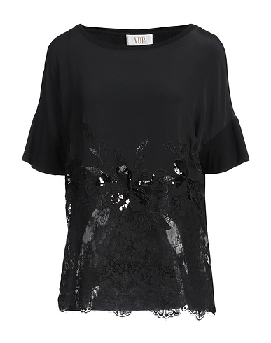 VDP VIA DELLE PERLE Top COLLECTION Black 94% Viscose, 6% Elastane