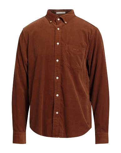 GANT Solid colour shirt Brown 100% Cotton