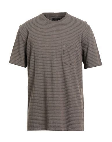 ROBERTO COLLINA T-shirt Khaki 74% Cotton, 26% Linen