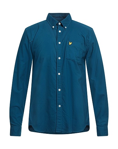 LYLE & SCOTT Solid colour shirt VINTAGE Deep teal 100% Cotton