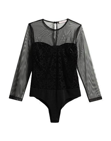 RINASCIMENTO TOPWEAR Black 70% Polyester, 20% Polyamide, 10% Elastane