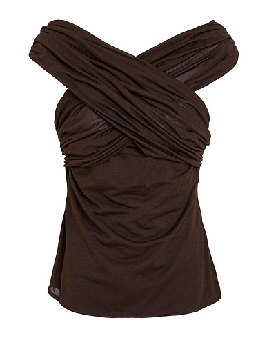 AMI ALEXANDRE MATTIUSSI Top Dark brown 70% Cotton, 30% Polyamide