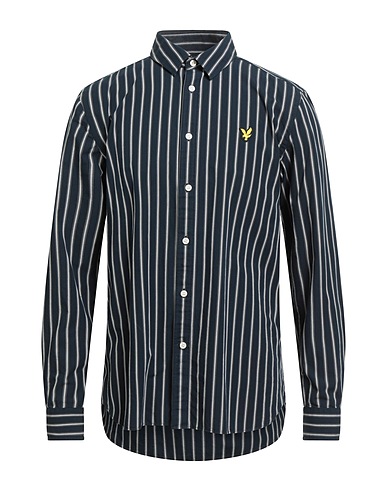 LYLE & SCOTT Striped shirt VINTAGE Midnight blue 100% Cotton