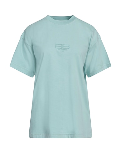 BALENCIAGA T-shirt Light green 97% Cotton, 3% Elastane, Polyester