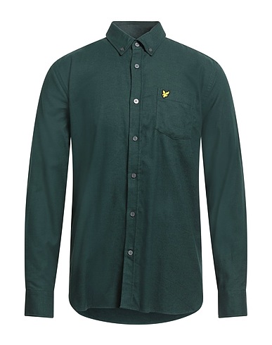 LYLE & SCOTT Solid colour shirt VINTAGE Dark green 100% Cotton
