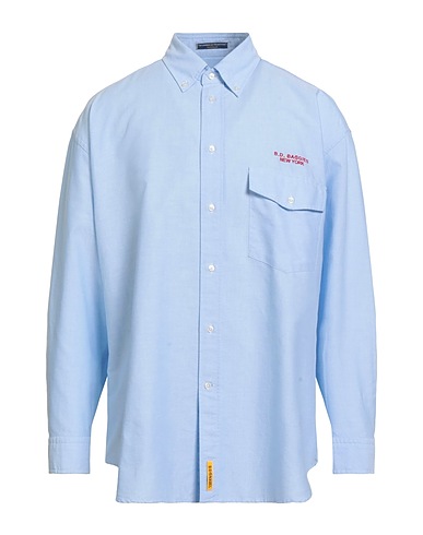 B.D.BAGGIES Camicia tinta unita Celeste 100% Cotone