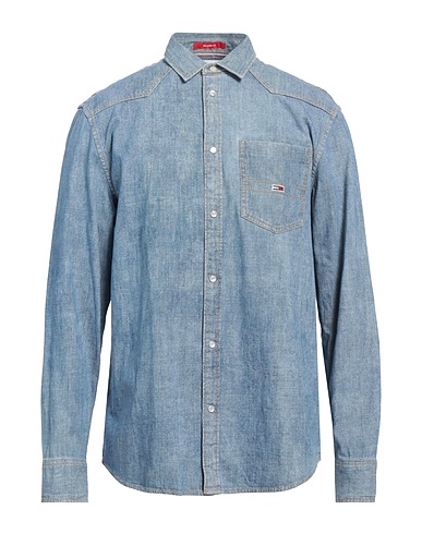 TOMMY JEANS Denim shirt Blue 100% Cotton