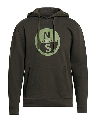 NORTH SAILS Hooded track jacket  Military green 100% Cotton