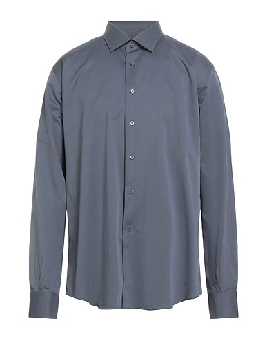 DEL SIENA Solid color shirt Grey 100% Cotton